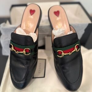 Gucci Princetown Horsebit Leather Slippers